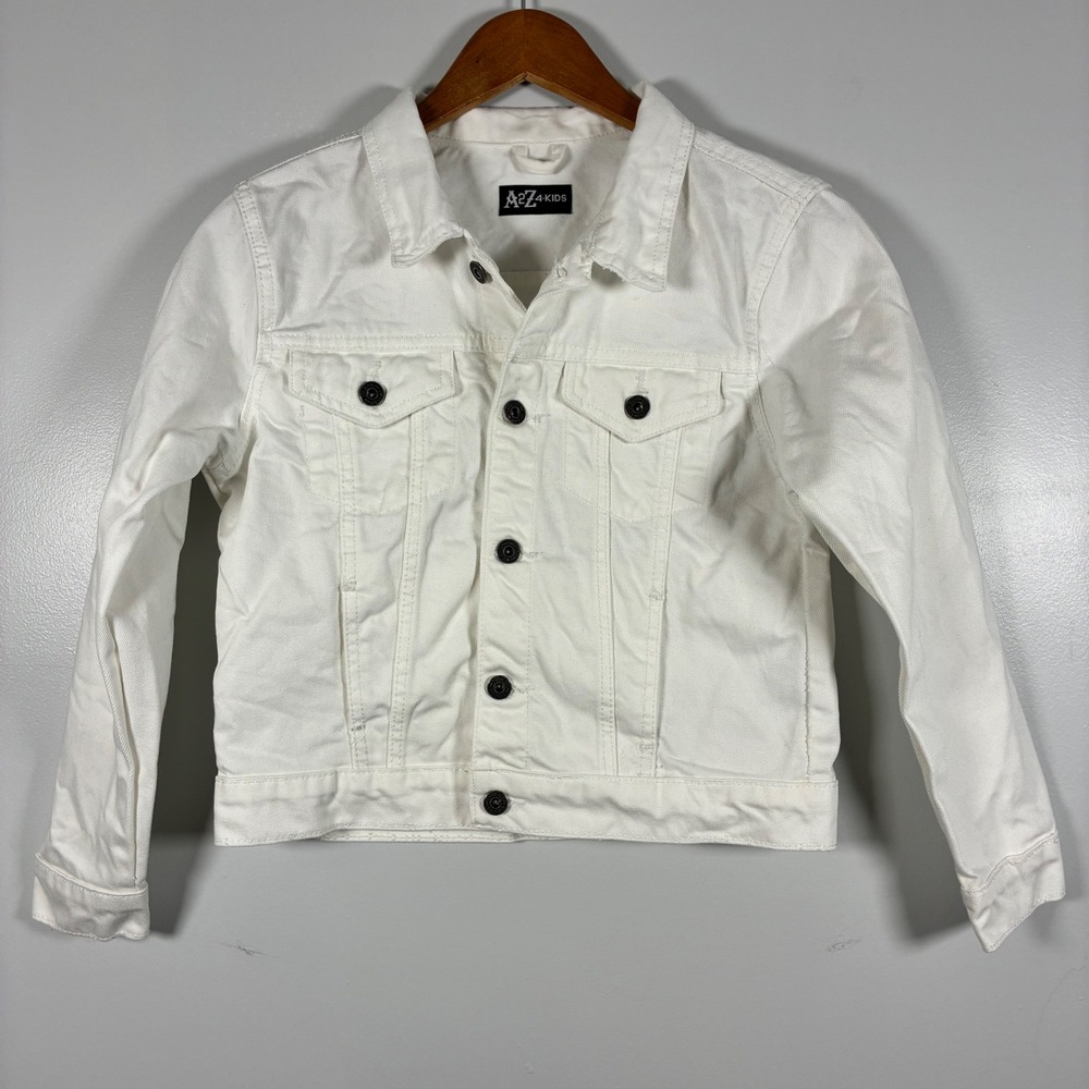 A2Z 4-Kids Denim Jacket 11-12 Trucker Cotton Outerwear Clean Girl Neutral School